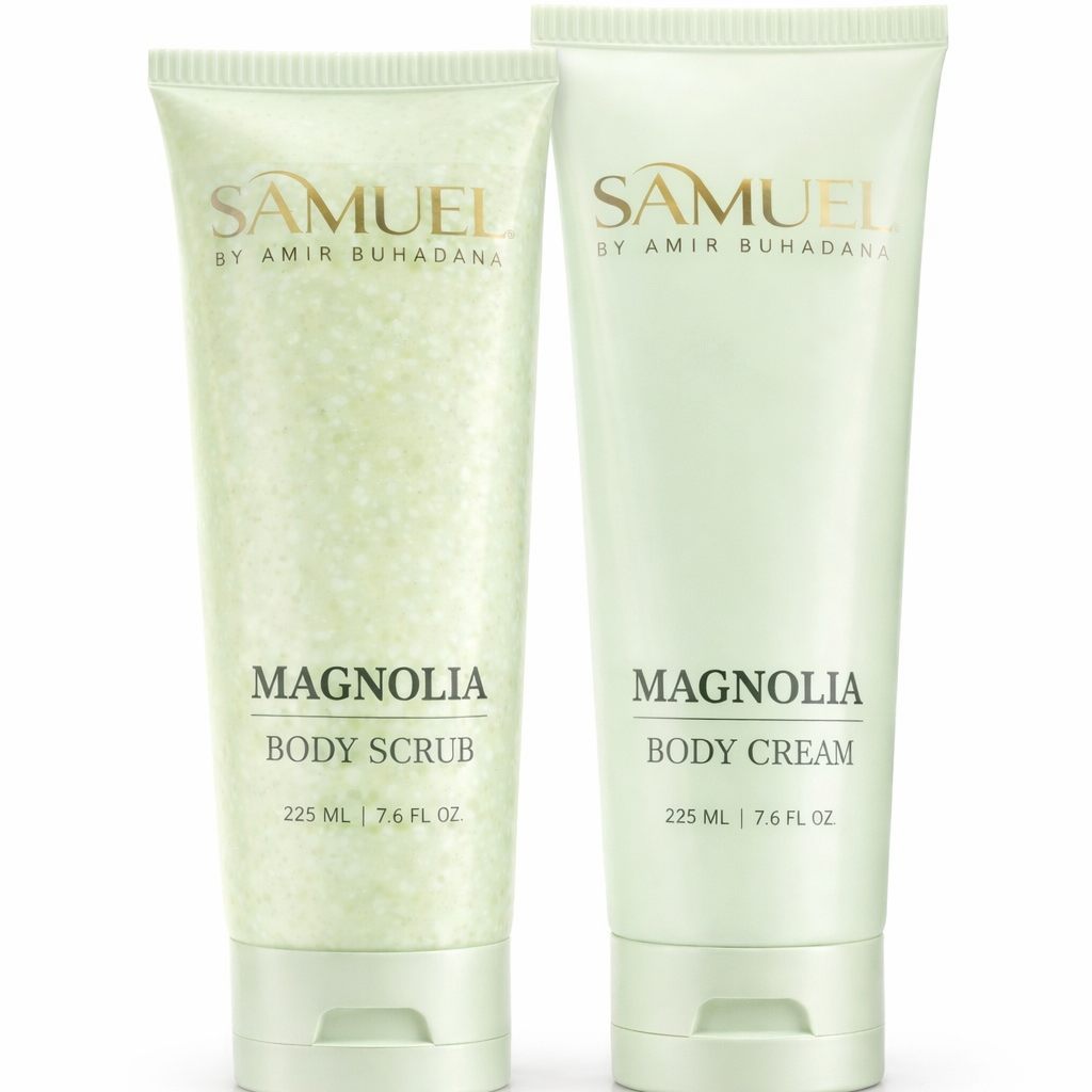 מארז קרם גוף וסקראב תואם ניחוח מגנוליה