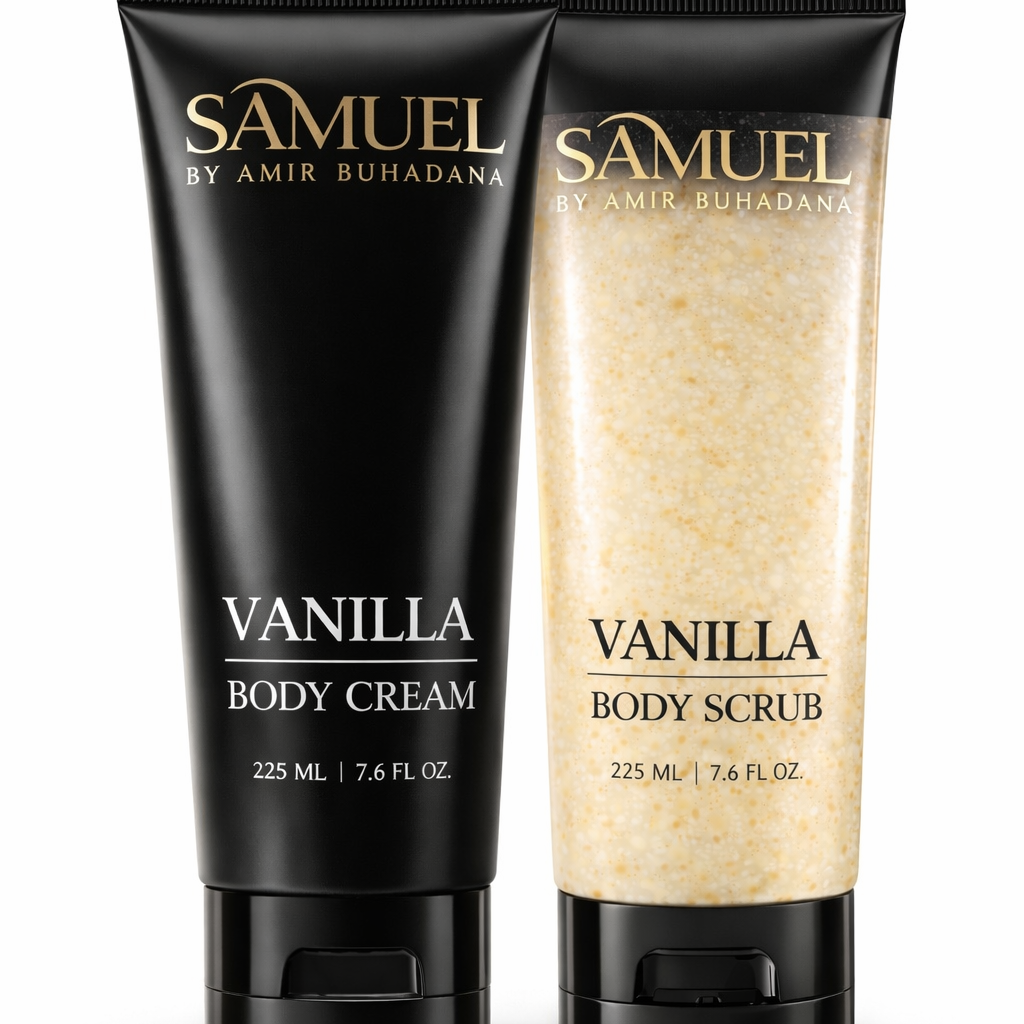 מארז קרם גוף וסקראב תואם ונילה